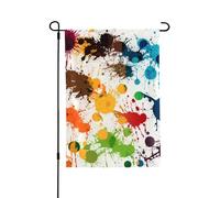 Drapeau de jardin pour l'extérieur - 71,1 x 101,6 cm - Drapeau de cour double face - Éclaboussures de peinture abstraite - Drapeaux de jardin saisonniers - Drapeaux d'extérieur pour la Saint-Valentin