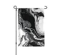 Drapeau de jardin pour l'extérieur - 71,1 x 101,6 cm - Drapeau de cour double face en marbre noir et blanc - Drapeaux de jardin saisonniers - Pour la Saint-Valentin - Pour décoration de maison de