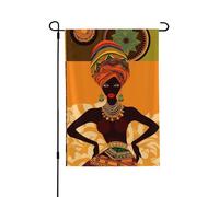 Drapeau de jardin pour l'extérieur - 71,1 x 101,6 cm - Drapeau de cour double face - Femme africaine - Drapeaux de jardin saisonniers - Drapeaux d'extérieur - Drapeau de Saint-Valentin pour décoration