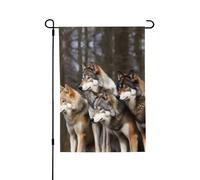 Drapeau de jardin pour l'extérieur - 71,1 x 101,6 cm - Drapeau de cour double face - Loups de différentes couleurs - Drapeaux de jardin saisonniers - Drapeaux d'extérieur pour la Saint-Valentin - Pour