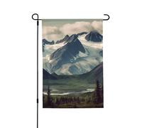 Drapeau de jardin pour l'extérieur - 71,1 x 101,6 cm - Drapeau de cour double face - Montagnes de l'Alaska - Drapeaux de jardin saisonniers - Drapeaux d'extérieur pour la Saint-Valentin - Pour