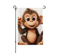 Drapeau de jardin pour l'extérieur - 71,1 x 101,6 cm - Drapeau de cour double face - Singe mignon - Drapeaux de jardin saisonniers - Drapeaux d'extérieur pour la Saint-Valentin - Pour décoration de