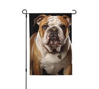 Drapeau de jardin pour l'extérieur - 71,1 x 101,6 cm - Drapeau de cour extérieur double face - Bulldog anglais - Drapeaux de jardin saisonniers - Drapeau de Saint-Valentin pour décoration de maison de