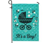 Drapeau de jardin pour poussette, tétine ludique pour bébé, cadeau de fête prénatale, turquoise, double face, petit drapeau de jardin pour extérieur, terrasse, pelouse, porche, entrée, camping 30,5 x