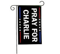 Drapeau de jardin « Pray For Charlie » - 30,5 x 45,7 cm - Rest In Peace Charlie Kirk Tribute - Drapeau décoratif solide en l'honneur de Charlie Kirk pour extérieur, terrasse, pelouse