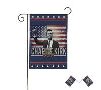 Drapeau de jardin « Pray For Charlie » de 30,5 x 45,7 cm avec inscription « Rest In Peace » de Charlie Kirk Tribute Drapeaux décoratifs pour extérieur, terrasse, pelouse, facile à utiliser