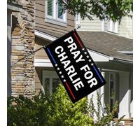 Drapeau de jardin « Pray For Charlie Kirk Rest In Peace Charlie Kirk Tribute » - 30,5 x 45,7 cm - Double face - Drapeau décoratif pour jardin, terrasse, pelouse