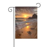 Drapeau de jardin printanier 30,5 x 45,7 cm, bannière extérieure double face, drapeaux de bienvenue saisonniers, décoration extérieure, ferme, lever du soleil, drapeaux de plage pour terrasse, pelouse
