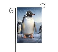 Drapeau de jardin printanier 30,5 x 45,7 cm, bannière extérieure double face, drapeaux de bienvenue saisonnière, décoration extérieure, drapeaux de pingouin pour terrasse, pelouse et décoration de