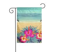 Drapeau de jardin printanier 30,5 x 45,7 cm, bannière extérieure double face, drapeaux de bienvenue saisonniers, décoration extérieure, ferme, Hello Hawaï, drapeaux pour terrasse, pelouse et