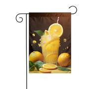 Drapeau de jardin printanier 30,5 x 45,7 cm, bannière extérieure double face, drapeaux de bienvenue saisonniers, drapeaux de cour de bienvenue pour extérieur, ferme, limonade orange pour terrasse