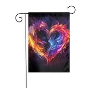 Drapeau de jardin printanier 30,5 x 45,7 cm, bannière extérieure double face, drapeaux de bienvenue saisonniers, décoration extérieure, ferme, drapeaux de cœur arc-en-ciel pour terrasse, pelouse et