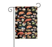 Drapeau de jardin printanier 30,5 x 45,7 cm, bannière extérieure double face, drapeaux de bienvenue saisonniers, décoration extérieure, ferme, sushi japonais, drapeaux noirs pour terrasse, pelouse et