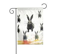 Drapeau de jardin printanier 30,5 x 45,7 cm, bannière extérieure double face, drapeaux de bienvenue saisonniers, décoration extérieure, silhouette de lapins, drapeaux pour terrasse, pelouse et