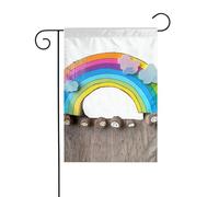 Drapeau de jardin printanier 30,5 x 45,7 cm, bannière extérieure double face, drapeaux de bienvenue saisonniers, décoration extérieure, ferme, petits drapeaux arc-en-ciel pour terrasse, pelouse et