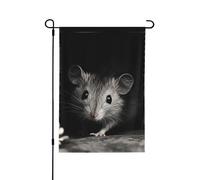 Drapeau de jardin printanier « A mouse in the darkness » - Décoration extérieure vibrante pour votre porche, cour et terrasse - Parfait pour le printemps, l'été et toute l'année - 71,1 x 101,6 cm