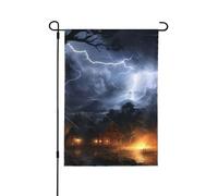 Drapeau de jardin printanier « A night of lightning and thunder » - Décoration extérieure vibrante pour votre porche, cour et terrasse - Parfait pour le printemps, l'été et toute l'année - 31,8 x 45,7