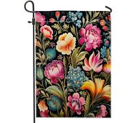 Drapeau de jardin printanier aquarelle botanique fleur artistique jolies feuilles ferme rose jaune lin panneau décoration maison décoration murale extérieur patio jardin intérieur qualité supérieure