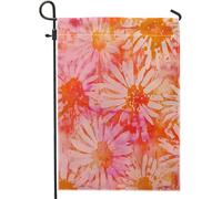 Drapeau de jardin printanier, aquarelle, esthétique, floral, Y2K, moderne, joli panneau en lin rose et orange, décoration d'intérieur, décoration murale, extérieur, terrasse, jardin, intérieur, maison
