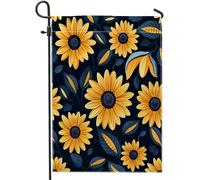 Drapeau de jardin printanier beau tournesol graphique floral bohème artistique noir orange lin panneau décoration maison décoration murale extérieur patio jardin intérieur maison premium taille
