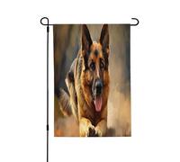 Drapeau de jardin printanier des bergers allemands - Drapeaux de cour vibrants pour l'extérieur, décoration extérieure printanière parfaite et décorations de cour de Pâques