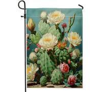 Drapeau de jardin printanier, fleur botanique, cactus esthétique, 3D, artistique, vert, jaune, décoration d'intérieur, décoration murale, extérieur, terrasse, jardin, intérieur, maison, taille