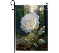 Drapeau de jardin printanier, paysage naturel, fleur, jolies feuilles, lumière du soleil, botanique, bleu, vert, décoration d'intérieur, décoration murale, extérieur, terrasse, jardin, intérieur