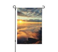 Drapeau de jardin printanier « The sun rise between two mountain » - Décoration extérieure vibrante pour votre porche, cour et terrasse - Parfait pour le printemps, l'été et toute l'année - 71,1 x