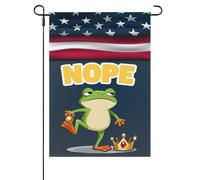 Drapeau de jardin « Protestation des grenouilles : Pas de rois en Amérique » - Taille unique