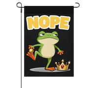 Drapeau de jardin « Protestation des grenouilles : Pas de rois en Amérique », taille unique, 30 x 45 cm, double face