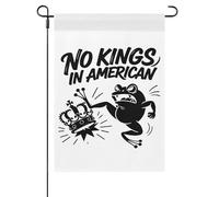 Drapeau de jardin « Protestation des grenouilles : Pas de rois en Amérique », taille unique, drapeau d'extérieur