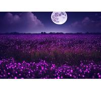 Drapeau De Jardin Purple Full Moon On Halloween Night Drapeaus Décoratif Antifouling Garden Flag Amusante Drapeau De Bienvenue Pour Pelouse Cour Pavillon 152X90CM