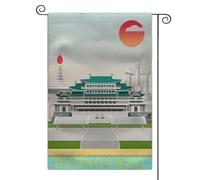 Drapeau de Jardin Pyongyang Corée Bannière de Cour 12x18 Inch | Amusant Drapeau de Bienvenue UV Fade RéSistant Bannière pour Fête Extérieure D'Intérieur