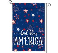 Drapeau De Jardin Que Dieu Bénisse L'Amérique 4 Juillet Étoiles Et Rayures Patriotiques Garden Flag Premium Drapeaus Décoratif Amusante Pride Flag Pour Patio Pelouse Pavillon 30X45Cm