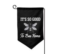 Drapeau de jardin « Quel bonheur d'être chez soi ! » 30 x 45 cm, double face, pour décoration extérieure (cour