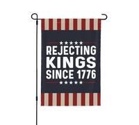 Drapeau de jardin « Rejet du roi depuis 1776 » 12 x 18 double face pour décoration de jardin, pour les fêtes de fin d'année
