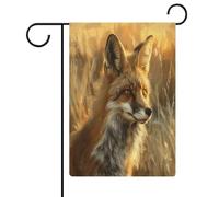 Drapeau de jardin renard dans les champs, drapeaux de cour double face, drapeaux de bienvenue pour maison, bannières pour fête, vacances, extérieur, porche, décoration d'intérieur, 32,6 x 47,8 cm