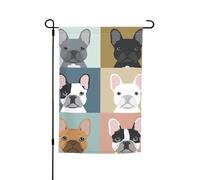 Drapeau de jardin résistant à la décoloration avec imprimé bouledogue français pour toutes les saisons, décoration de cour extérieure pour porches