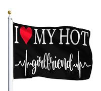 Drapeau De Jardin Résistant À La Décoloration Drapeaux J'Aime Mon Amie Sexy I Love Ma Copine Sexy Décoratifs Bannière Extérieure Pour Décorations Balcon Anniversaire 90X150Cm