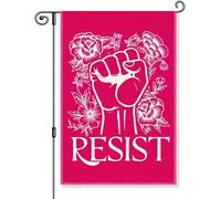 Drapeau de jardin résistant aux racistes, drapeaux de cour anti-racisme pour l'extérieur, panneau féministe de justice sociale, prot d'égalité des droits de l'homme
