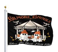 Drapeau De Jardin Résistants Aux Intempéries Drapeaux Les Goules Où Vous Hantez, Je Vous Suivrai Décoratifs Bannière Extérieure Pour Anniversaire Maison Jardin 90X150Cm