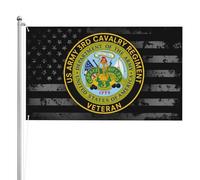 Drapeau De Jardin Résistants Aux Intempéries Drapeaux Vétéran Du 3E Régiment De Cavalerie De L'Armée Américaine Résistant À La Décoloration Bruant Pour Bar Décorations Fête 90X150Cm