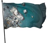 Drapeau de jardin Rocky Shore résistant aux intempéries, drapeau de cour 3 x 5 pieds décorations pour la maison extérieure