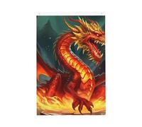 Drapeau de jardin « Roi dragon en feu » - 61 x 91 cm - Double face - Ne se décolore pas - Toile de fond pour photo - Bannière pour cour, porche, pelouse, décoration extérieure
