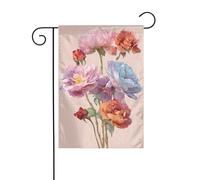 Drapeau de jardin romantique avec fleurs - 30 x 45 cm - Vertical double face - Décoration extérieure - Pour la ferme et les vacances