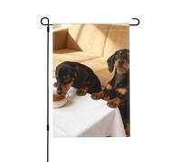 Drapeau de jardin rose pailleté double face, drapeau printanier saisonnier vertical 12x18 pouces