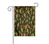 Drapeau de jardin rouge et vert, symbole des dieux égyptiens Ankh, pour patio extérieur, décoration d'ambiance de fête (30,5 x 45,7 cm)