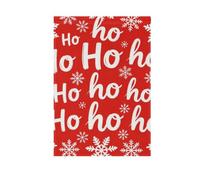 Drapeau de jardin rouge Noël Ho Ho Ho | Tissu polyester infroissable pour jardin, cour, pelouse, porche, terrasse