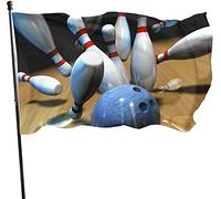 Drapeau de jardin roulant de boule de bowling extérieur, drapeau de fête de famille 3 x 5 pi décorations pour la maison extérieure
