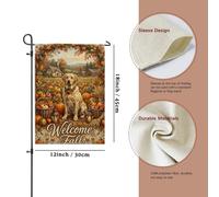 Drapeau de jardin rustique pour chien, citrouilles de campagne, lanterne orange automne, double face, petit drapeau de jardin, cour, pour extérieur, terrasse, pelouse, porche, balcon 30,5 x 45,7 cm